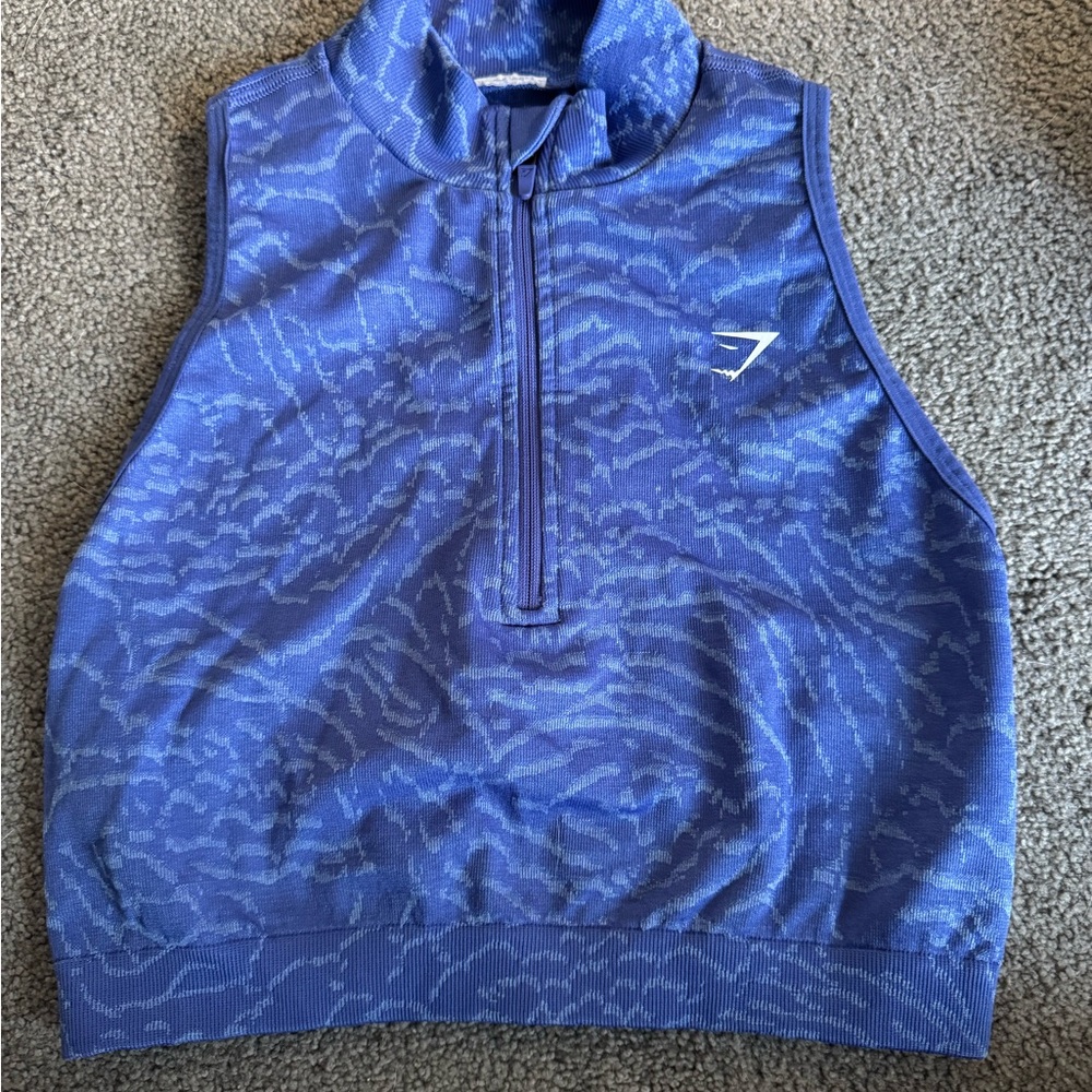 Gymshark ADAPT ANIMAL SEAMLESS ZIP UP CROP TOP
